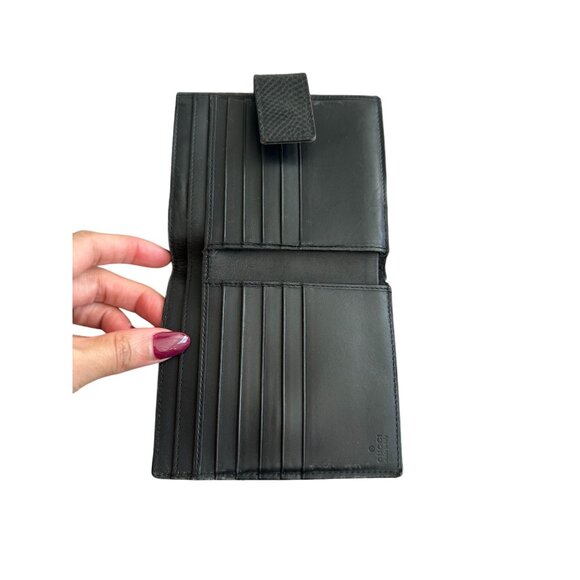 GUCCI Womens Vintage Black Leather Snap Clutch Wallet - Picture 9 of 11